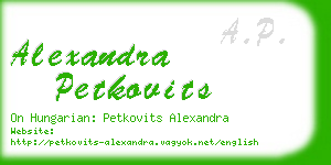 alexandra petkovits business card